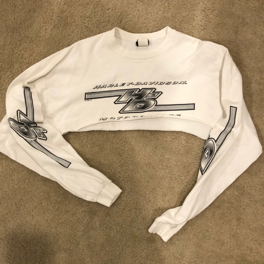 Harley Davidson XL long sleeve cut crop